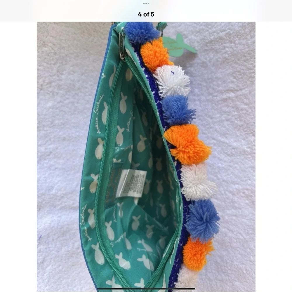 Antica Sartoria Blue Colorful Eye Design Clutch NWT